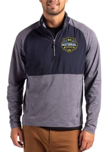 Cutter and Buck Michigan Wolverines Mens Navy Blue 2026 MBB Champions Adapt Eco Hybrid Long Sleeve..