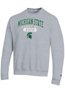 Champion Michigan State Spartans Mens Grey Class of 2028 Powerblend Long Sleeve Crew Sweatshirt