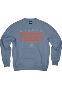 Blue 84 Auburn Tigers Mens Light Blue Two Tone Long Sleeve Crew Sweatshirt