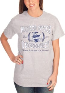 Wizard of Oz Womens Grey Wicked Witch University Short Sleeve T-Shirt