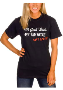 Wizard of Oz Womens Black 51% Good Witch Short Sleeve T-Shirt