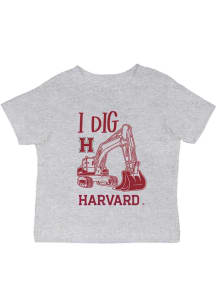 Vive La Fete Harvard Crimson Infant Excavator Short Sleeve T-Shirt Grey