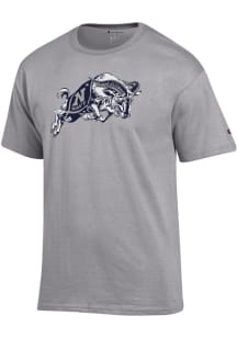 Champion Navy Midshipmen Grey Mascot Short Sleeve T Shirt