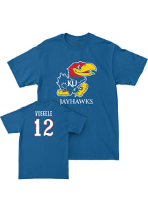 Dominic Voegele Kansas Jayhawks Blue NIL Legacy Short Sleeve Player T Shirt