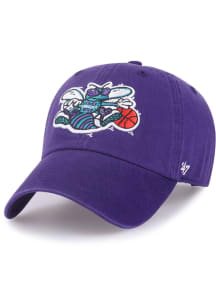 47 Charlotte Hornets Hard Wood Classic Clean Up Adjustable Hat - Purple