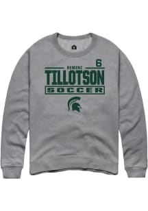 Remini Tillotson Michigan State Spartans Mens Graphite NIL Stacked Box Player Crew