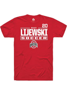 Riley Lijewski Ohio State Buckeyes Red NIL Stacked Box Short Sleeve Player T Shirt