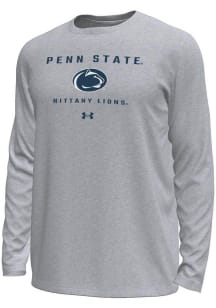 Under Armour Penn State Nittany Lions Grey Straight Name Tech Stretch Long Sleeve T-Shirt