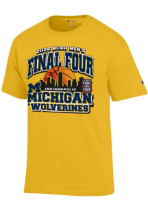 Champion Michigan Wolverines Yellow 2026 Men's Basketball Final Four Bound Short Sleeve T Shirt