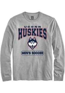 Summit Sportswear UConn Huskies Grey Men's Soccer Long Sleeve T Shirt