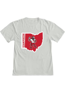 Blue 84 Miami RedHawks Grey State Outline Swoop the RedHawk Short Sleeve T Shirt