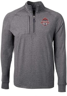 Cutter and Buck Toronto FC Mens Black Adapt Eco Long Sleeve Qtr Zip Pullover