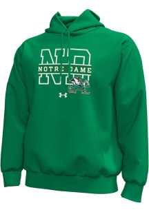 Under Armour Notre Dame Fighting Irish Mens Kelly Green Icon Fleece Long Sleeve Hoodie