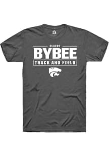 Claire Bybee K-State Wildcats Dark Grey NIL Stacked Box Short Sleeve Player T Shirt