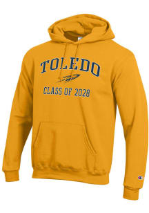 Champion Toledo Rockets Mens Gold Primary Class of 2028 Powerblend Long Sleeve Hoodie