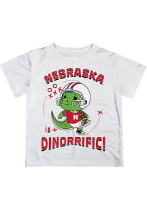 Vive La Fete Nebraska Cornhuskers Infant Dino-Riffic Short Sleeve T-Shirt White