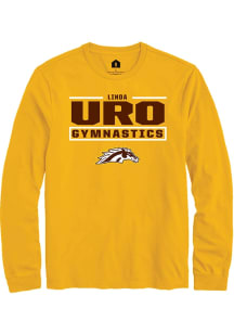Linda Uro Western Michigan Broncos Gold NIL Stacked Box Long Sleeve Player T Shirt