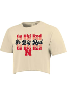 Nebraska Cornhuskers Womens Ivory Go Big Red Short Sleeve T-Shirt