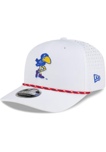 New Era Kansas Jayhawks White Rope Rope 9SEVENTY Stretch Snap Adjustable Hat - White