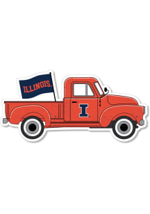 Illinois Fighting Illini 2" Truck Dizzler Stickers - Orange