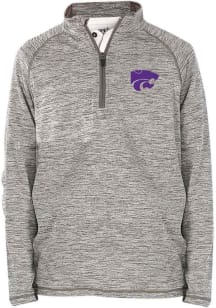 K-State Wildcats Youth Grey Mathew Long Sleeve Quarter Zip Shirt