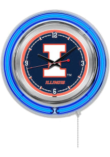Illinois Fighting Illini Double Neon Wall Clock