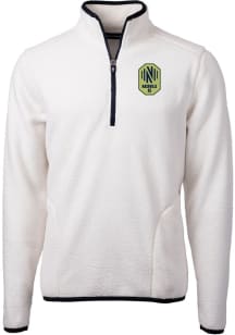Cutter and Buck Nashville SC Mens White Cascade Sherpa Long Sleeve Qtr Zip Pullover