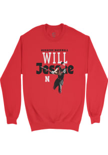 Will Jesske Nebraska Cornhuskers Mens Red Illustrated Player Crew