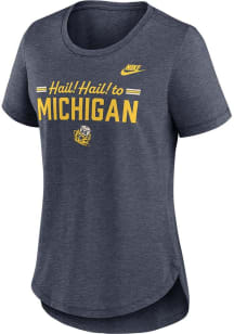 Nike Michigan Wolverines Womens Navy Blue Legacy Triblend Short Sleeve T-Shirt