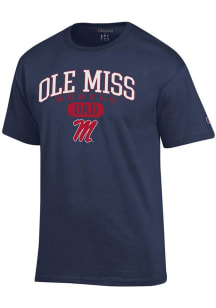 Champion Ole Miss Rebels Navy Blue Dad Pill Jersey Short Sleeve T Shirt