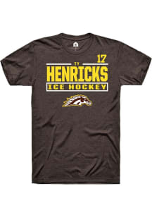 Ty Henricks Western Michigan Broncos Brown NIL Stacked Box Short Sleeve Player T Shirt