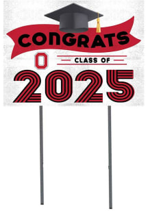 Ohio State Buckeyes KH Sports Fan 18x24 Yard Sign with Stakes Class of 2025 Yard Sign - White