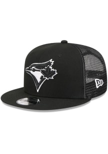 New Era Toronto Blue Jays Black Evergreen 9FIFTY Trucker Mens Snapback Hat
