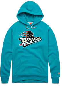 Homage Detroit Pistons Mens Teal Retro Logo Fashion Hood