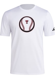 Adidas Texas Tech Red Raiders White Locker Baseball Icon Short Sleeve T Shirt