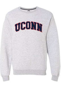 Summit Sportswear UConn Huskies Mens Grey Arch Long Sleeve Crew Sweatshirt