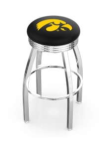 Iowa Hawkeyes 3 Ring Chrome Seat Pub Stool - Silver