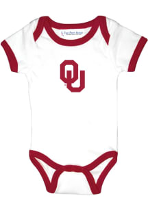 Oklahoma Sooners Baby Crimson Ringer Short Sleeve One Piece