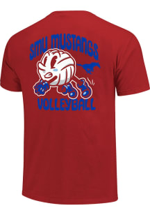 SMU Mustangs Red Volleyball Short Sleeve T Shirt