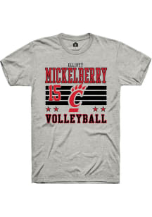 Elliott Mickelberry Cincinnati Bearcats Ash NIL Striped Short Sleeve Player T Shirt