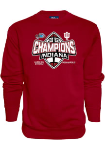 Blue 84 Indiana Hoosiers Mens Crimson 2025 Big Ten Football Champions Long Sleeve Crew Sweatshirt