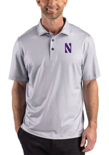 Cutter and Buck Northwestern Wildcats Mens Purple Lattice Short Sleeve Polo