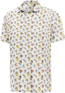 Antigua Pittsburgh Pirates Mens White Cooperstown Short Sleeve Polo