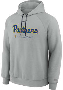 Nike Pitt Panthers Mens Grey Mens Basketball Practice Fleece Long Sleeve Hoodie