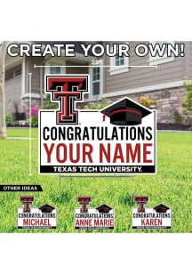 Texas Tech Red Raiders Personalized Congratulations Grad Yard Sign - White