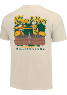 William & Mary Tribe Ivory Hand Drawn Campus Stack Short Sleeve T Shirt