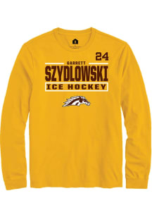 Garrett Szydlowski Western Michigan Broncos Gold NIL Stacked Box Long Sleeve Player T Shirt