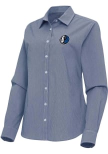 Antigua Dallas Mavericks Womens Alternate Porter Long Sleeve Navy Blue Dress Shirt