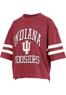 Pressbox Indiana Hoosiers Womens Crimson Wayne Tyler Short Sleeve T-Shirt