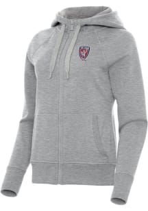 Antigua Indy Eleven Womens Grey Victory Long Sleeve Full Zip Jacket
